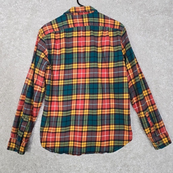 J Crew Shirt Mens Medium Plaid Flannel Slim Fit Long Sleeve Double Brushed Fall - Picture 7 of 11